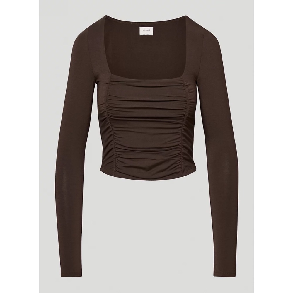 NWT Aritzia Wilfred Top in Mocha Brown